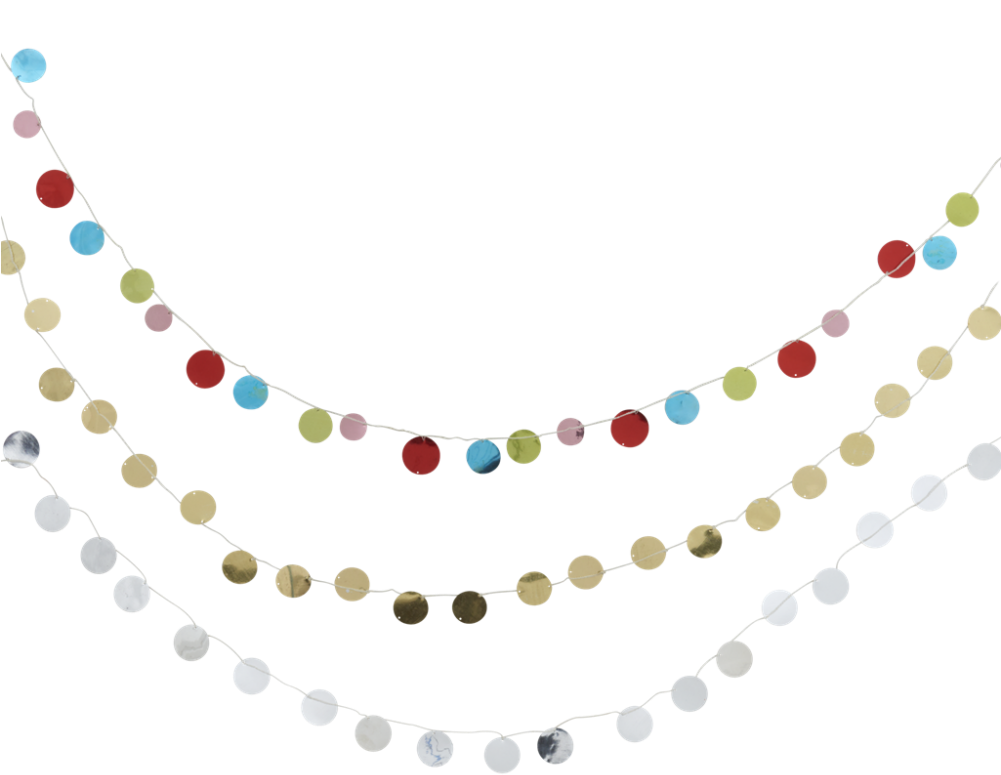 Sequin Garland In Gold, Silver Or Mixed Colours By - 3 Metre Sequin Garland Available In Assorted Colours (1000x1000), Png Download