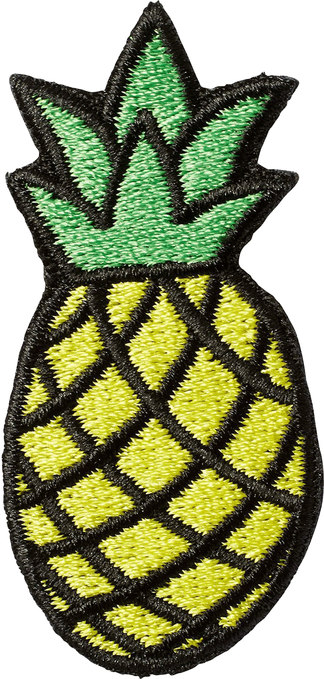 Pineapple Sticker Patch - Pineapple (658x1378), Png Download