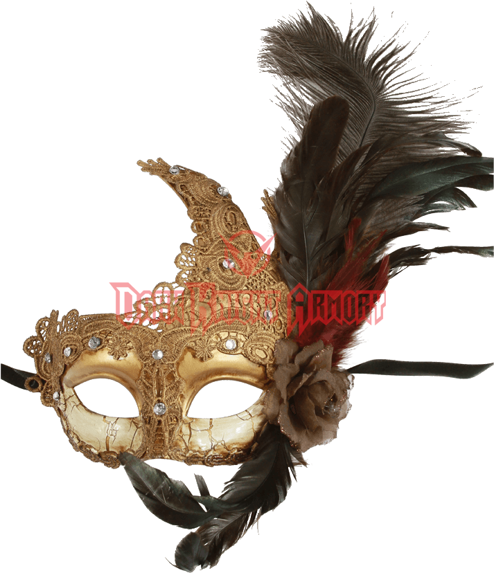 Feathered Golden Lace Masquerade Mask - Ksmsk Masks For Masquerade Ball, Laser Cut Sexy Venetian (850x850), Png Download