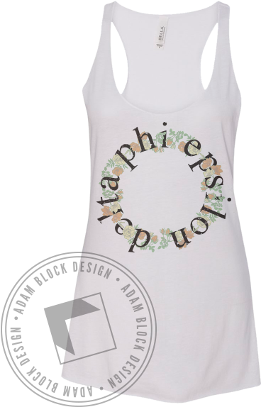 Delta Phi Epsilon Floral Wreath Tank - Rush Sigma Nu Shirt (464x585), Png Download