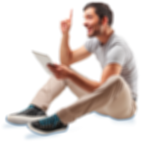 Guy - Persona Leyendo Png (529x503), Png Download