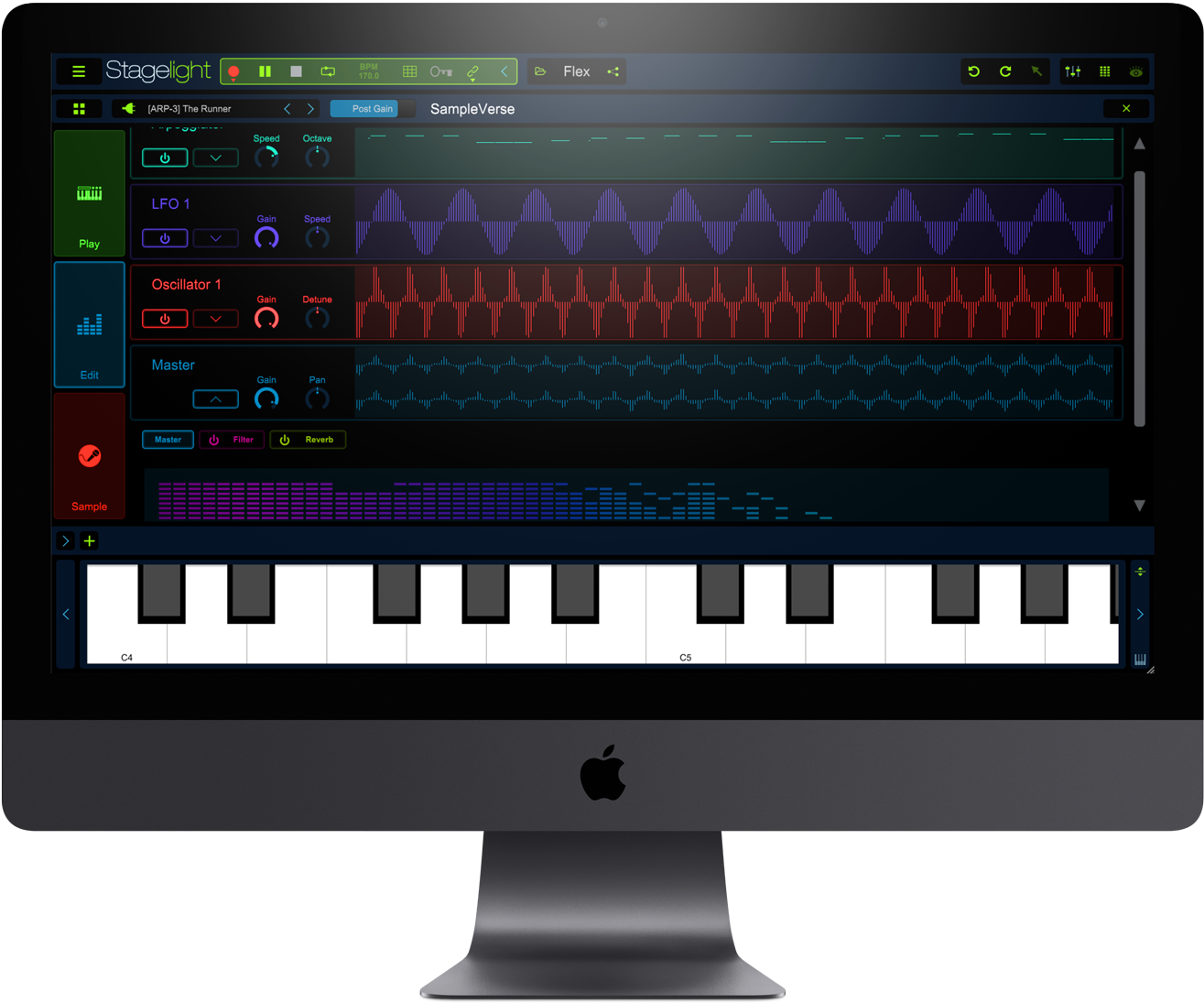 Stagelight 4 Macos Imac Sampleverse - Imac (1400x1231), Png Download