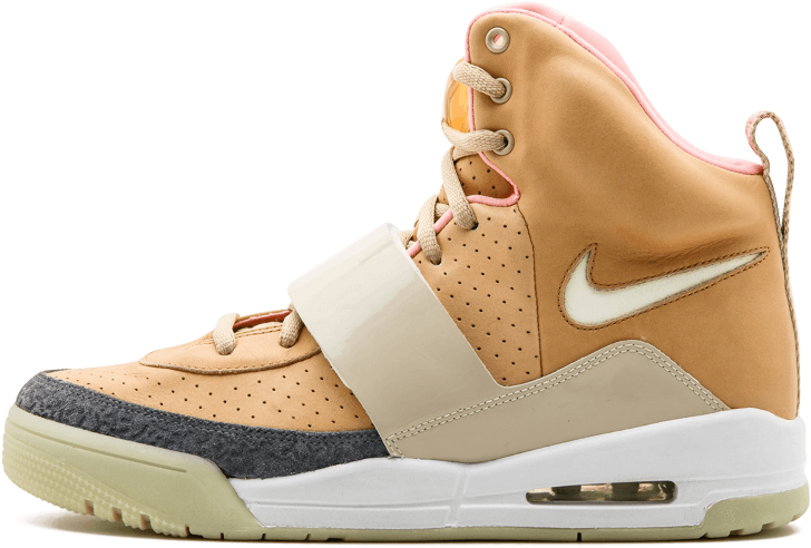 Nike Air Yeezy “net” - Nike Air Yeezy - 9.5 Shoes Metallic 366164 111 (1000x600), Png Download