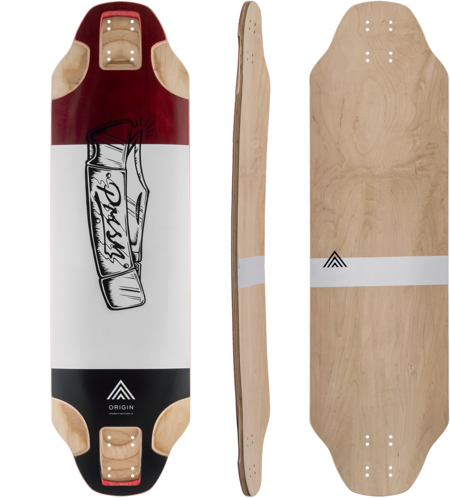 Prism Origin V2 Longboard Skateboard Deck W/ Grip - Prism Origin Longboard (1000x1000), Png Download