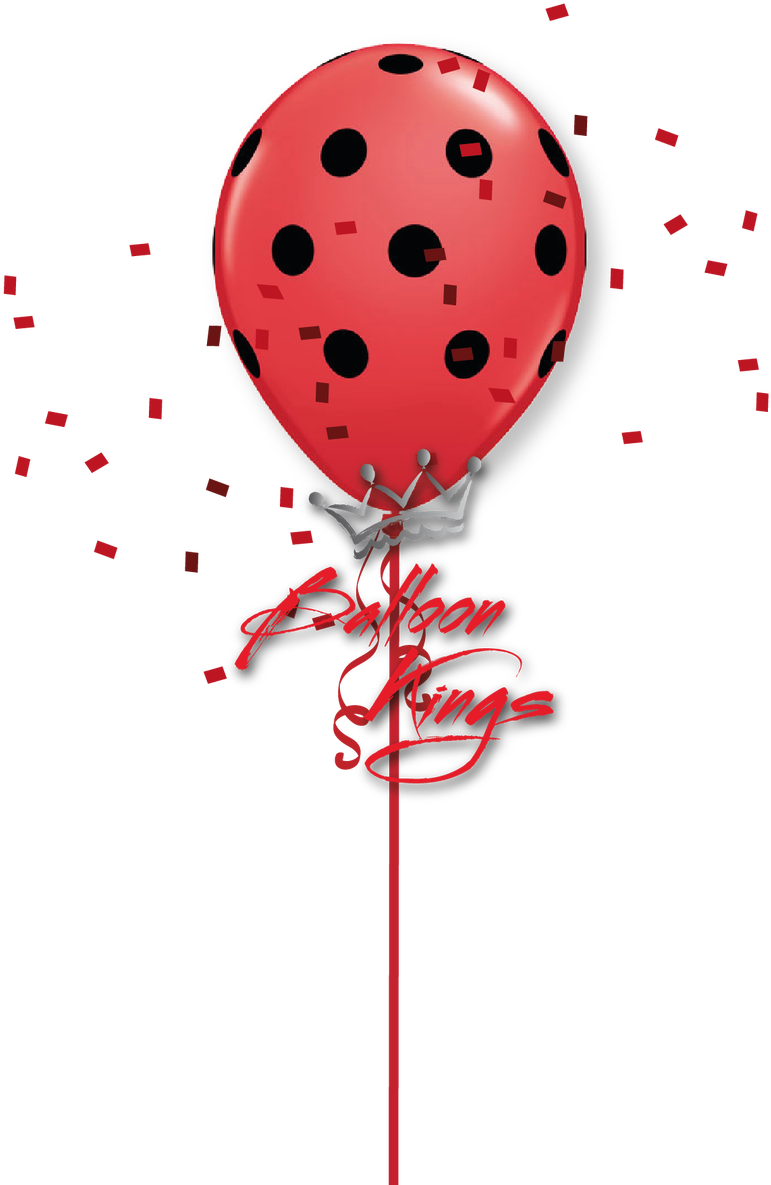 11in Red And Black Polka Dots - Red And Black Polka Dots Balloon (1080x1280), Png Download
