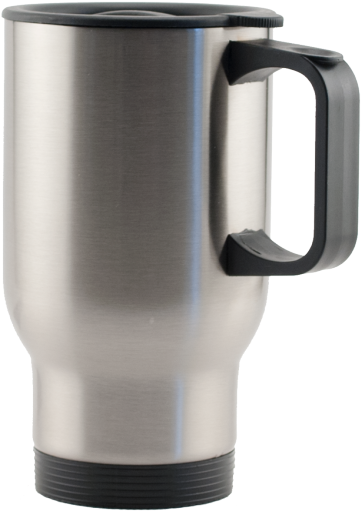 Silver Stainless Steel Travel Mug - Blank Stainless Steel Travel Mugs (500x588), Png Download