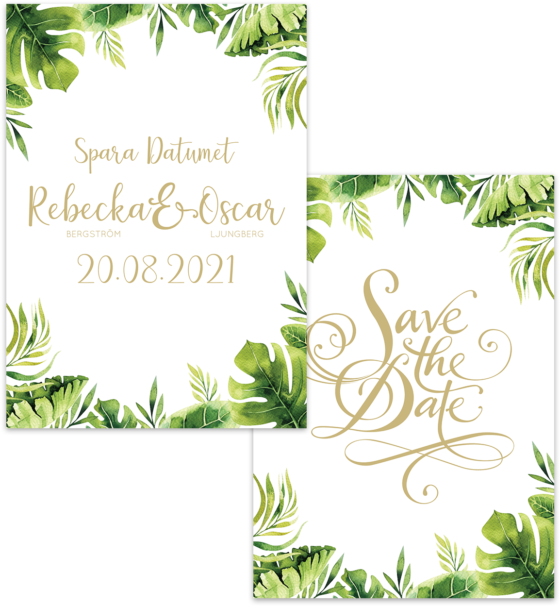 Save The Date Kort Till Bröllop Med Vackra Frodiga - Wedding (1500x1500), Png Download