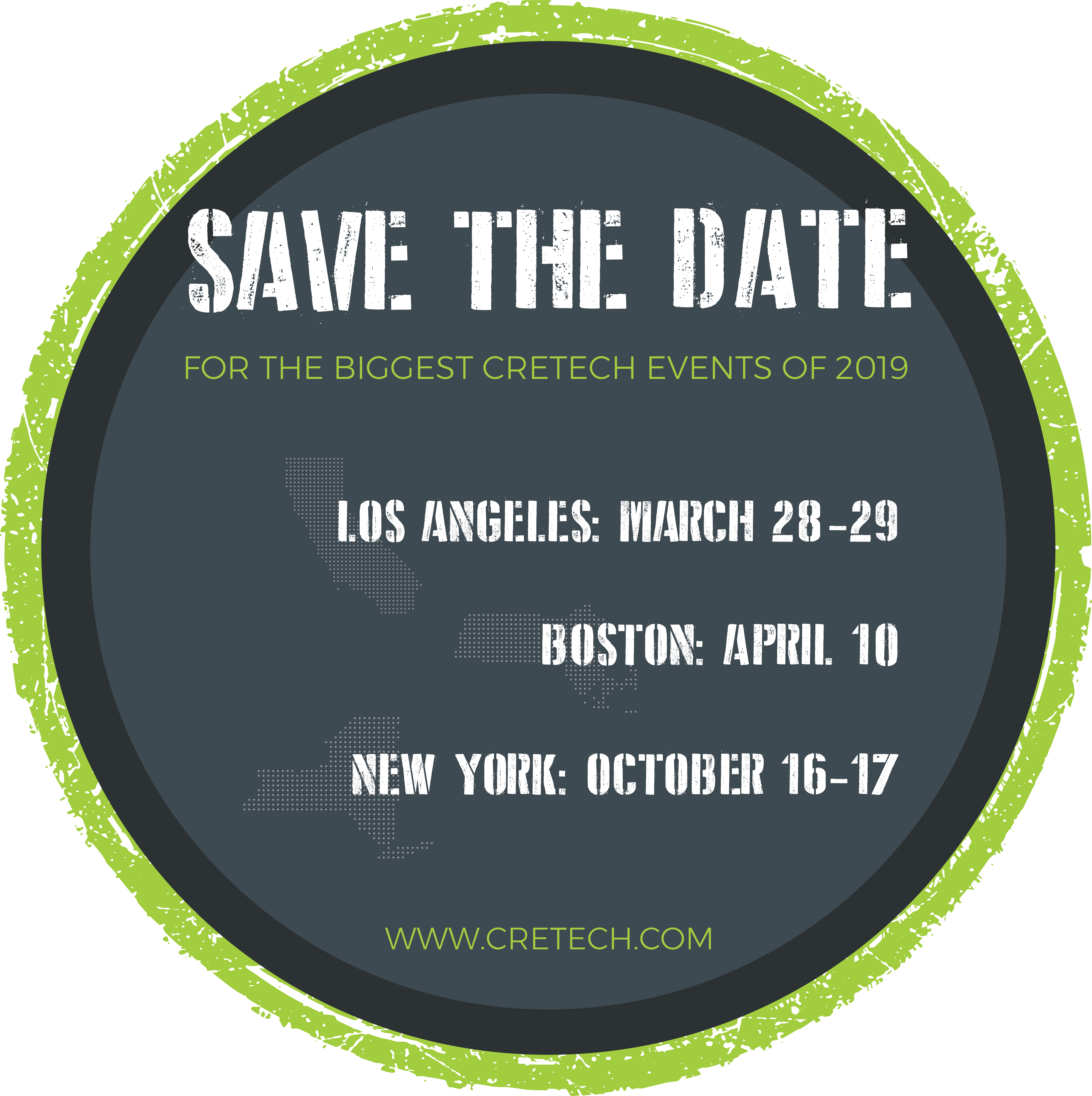 Save The Date For 2019 Cretech Events - Jpeg (5894x5918), Png Download
