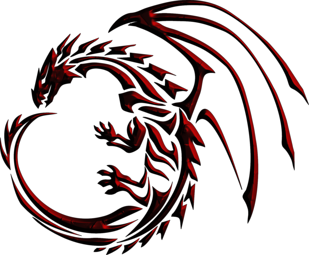 Desenho Dragao Tribal Png - Tribal Dragon Logo Red (1024x846), Png Download