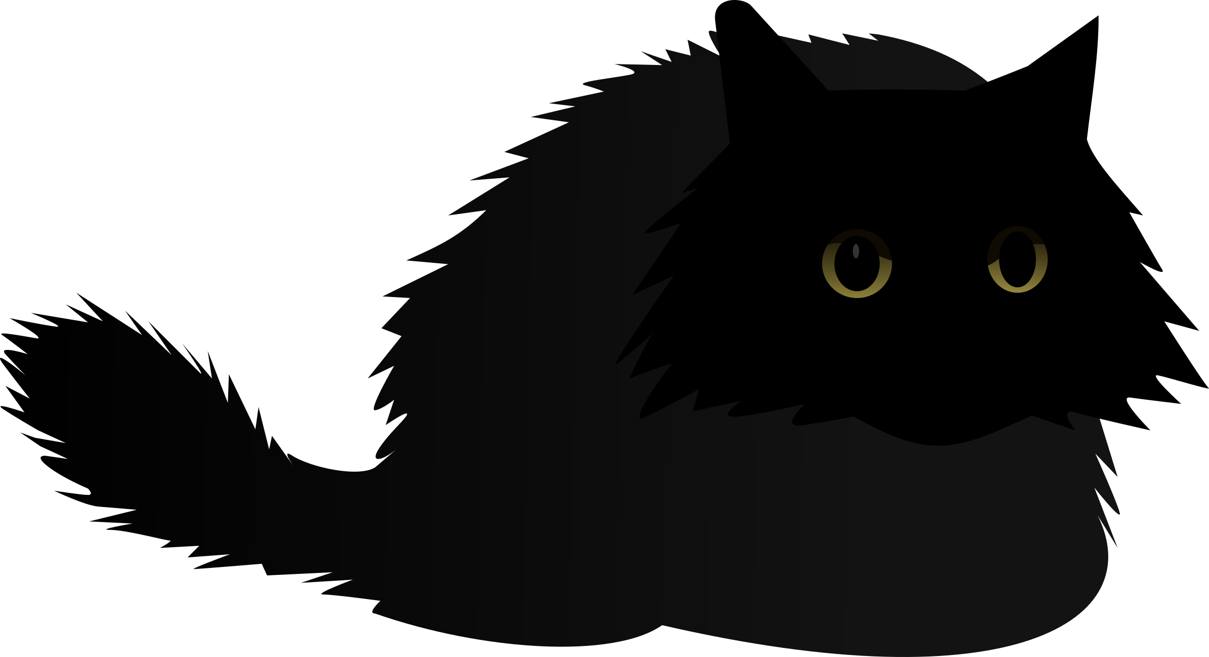 Cat Black Angry By Rones - Angry Cat Cartoon Png (2400x1305), Png Download