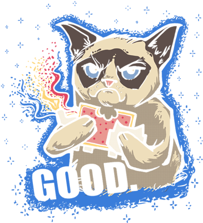 Grumpy Cat On Teefury - Cartoon (472x447), Png Download