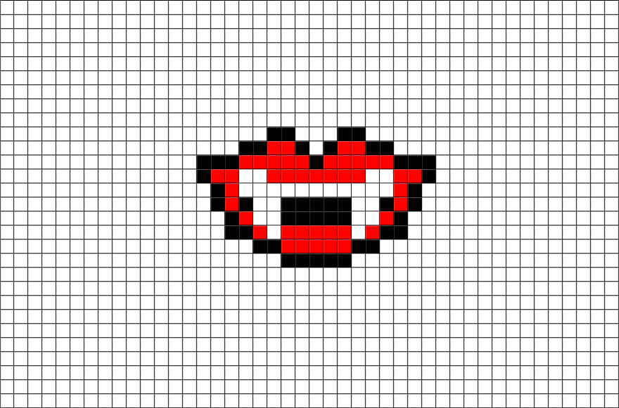 Vampire Lips Pixel Art (880x581), Png Download