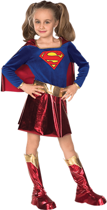 Girls Supergirl Costume - Super Girl Costume For Kids (415x415), Png Download