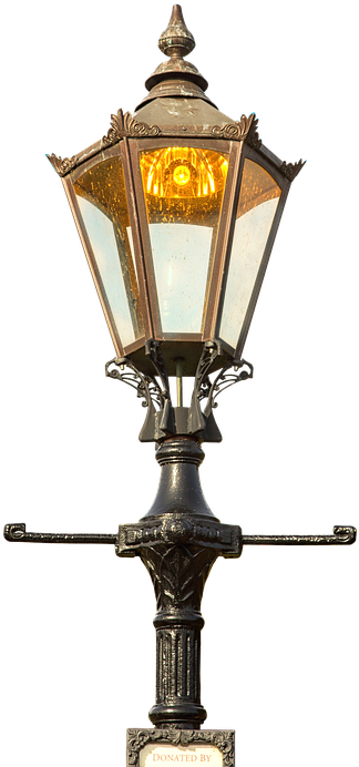 Street Lamp, Old, Antique, Lighting, Metal - Street Light Old Png (419x720), Png Download