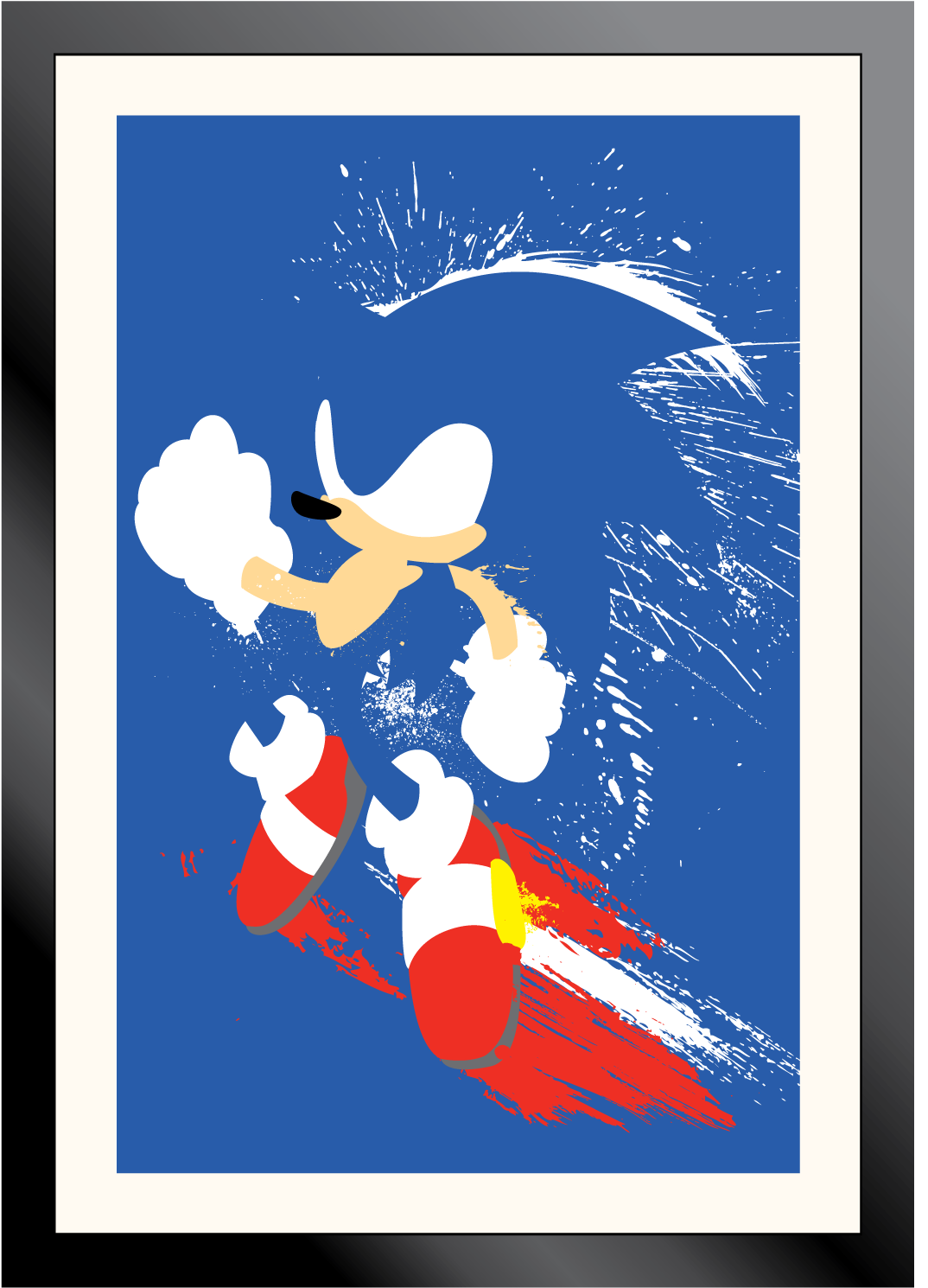 Sonic The Hedgehog Splatter Art Poster - Sonic The Hedgehog Splatter Art (1805x2030), Png Download
