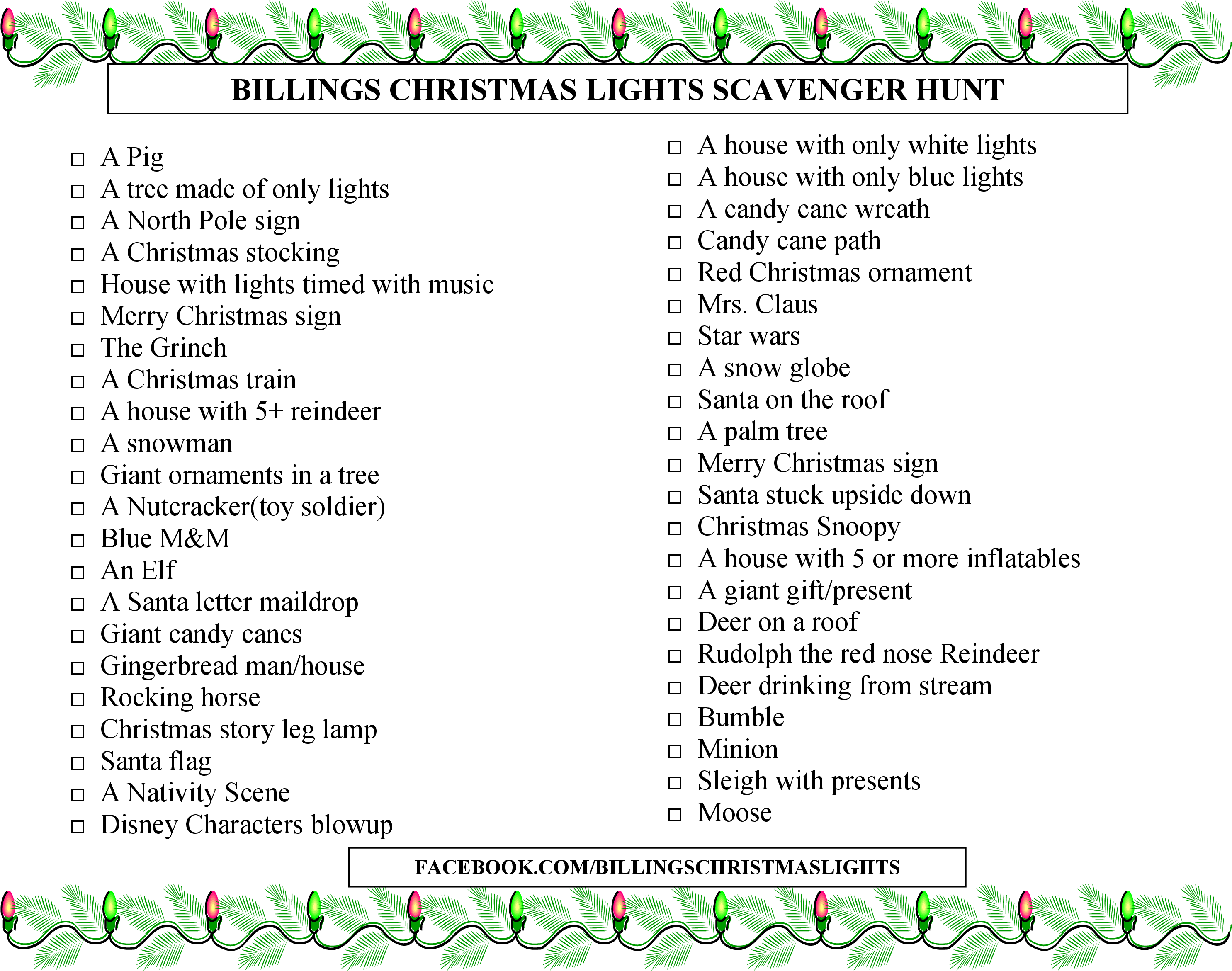 2016 Billings Christmas Light Savenger Hunt - Billings (3300x2550), Png Download