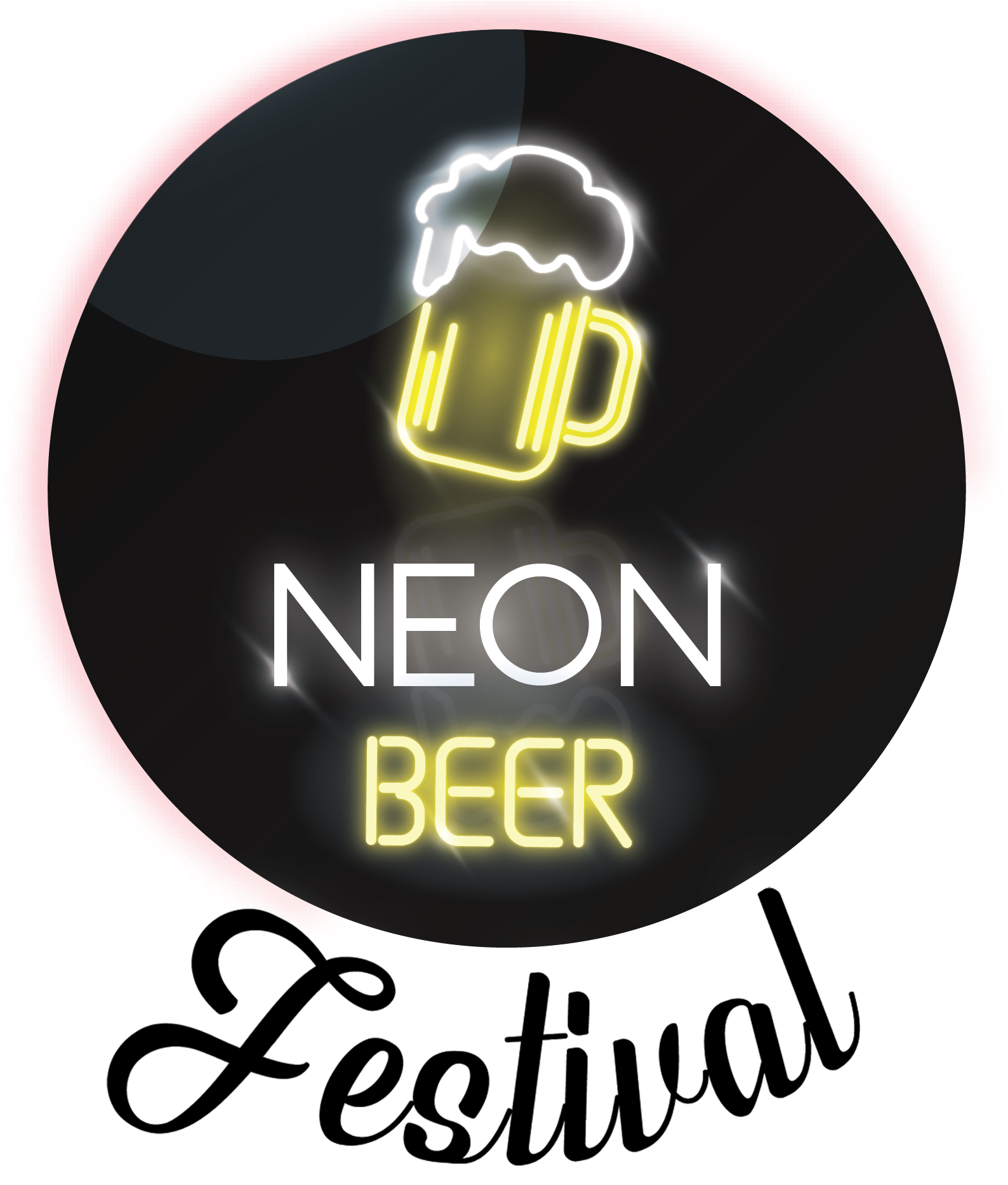 Neon Beer Fest Logo Black - Beer (1860x1866), Png Download