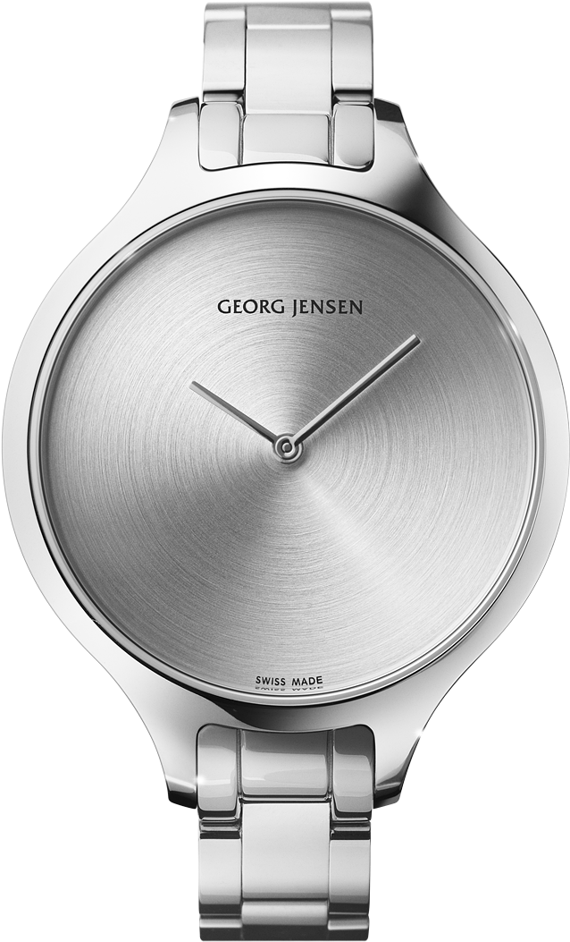 Georg Jensen Concave Black Dial Diamond Set Bezel Steel (1200x1200), Png Download
