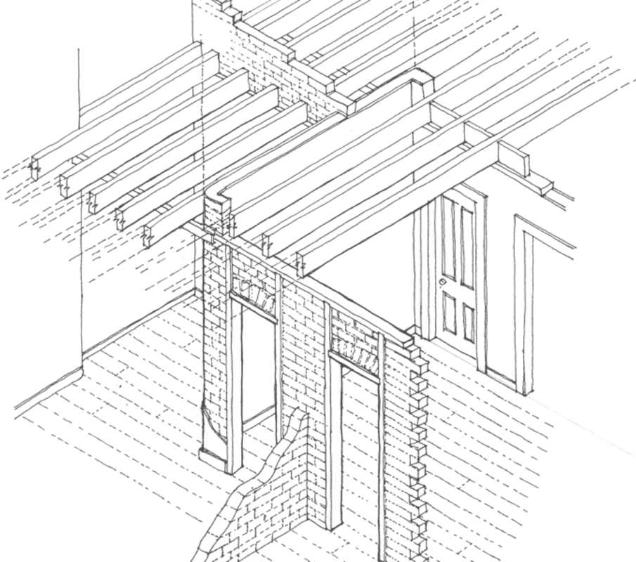 Load Bearing Wall - Building (905x800), Png Download