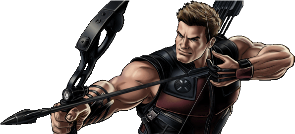 Hawkeye Marvel Avengers Alliance Download - Clint Barton The Marvel Avengers (608x270), Png Download