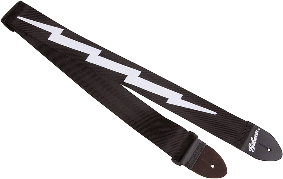 Gibson Asgsbl The Lightning Bolt Sealtbelt - Gibson Lightning Bolt 2" Nylon Strap Black (1080x1065), Png Download