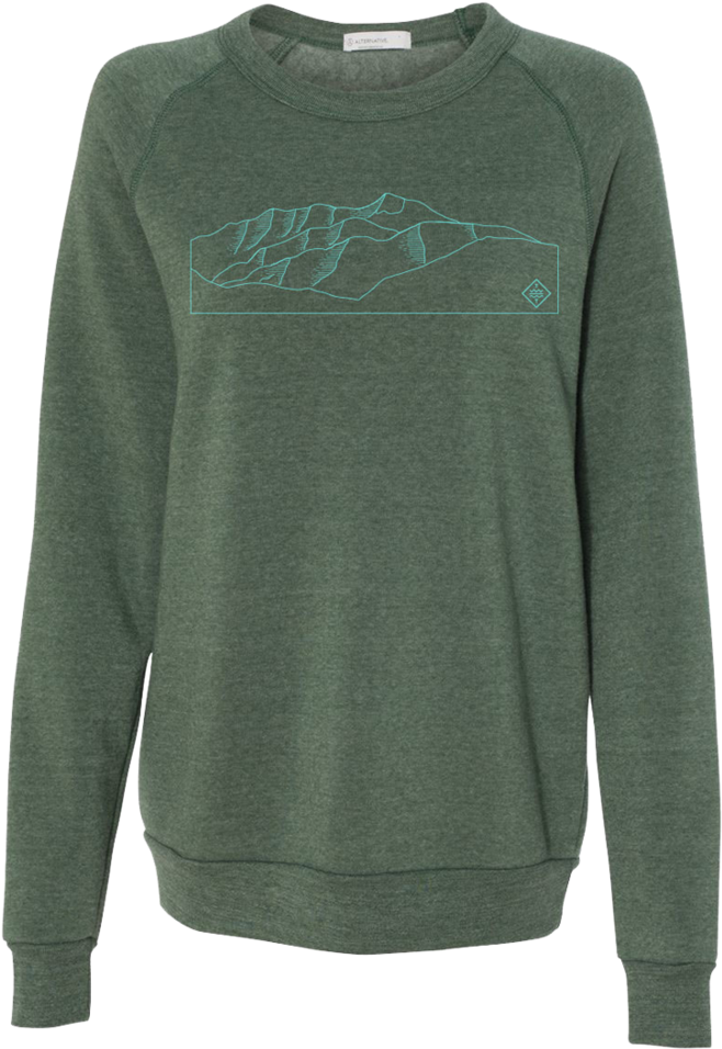 Chief Peak Mountain Range Crew Neck Fleece (1000x1000), Png Download