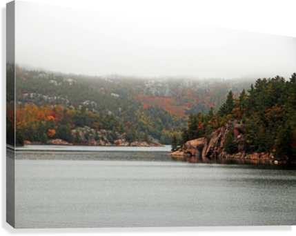 Misty La Cloche Mountain Range Canvas Print - Loch (429x342), Png Download