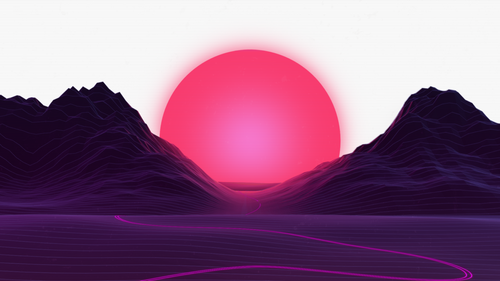 Sunset Transparent Png - Vaporwave Sunset Transparent (1024x576), Png Download