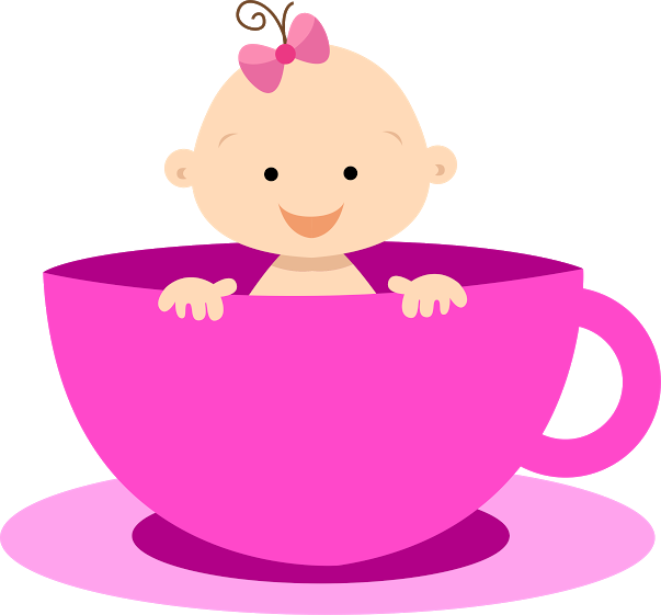 Grávida E Bebê - Baby In A Teacup (603x561), Png Download