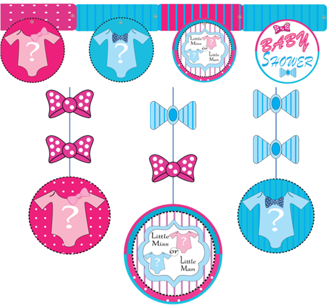 Guess The Baby Dangler 3 Per Pkt - Baby Shower Dangler (653x623), Png Download
