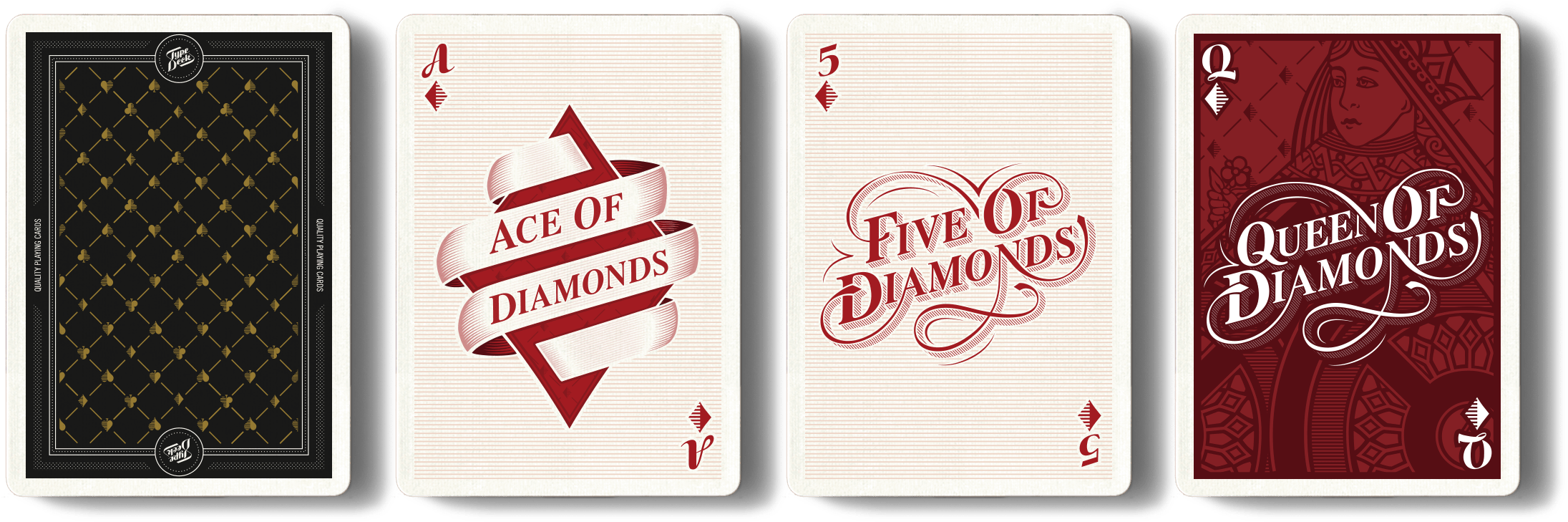 Though The Illustrations Of The Royal Cards Are Crisp - Playing Card Typography (2246x730), Png Download