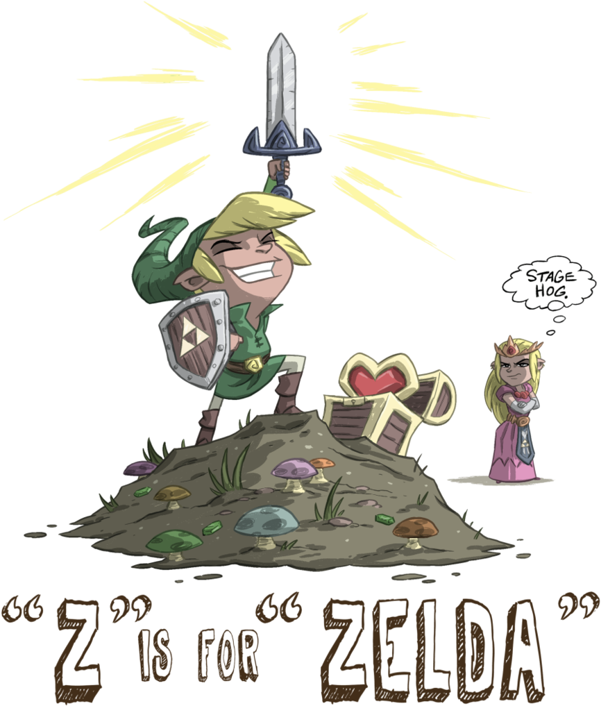 Z Is For Zelda Art Print - Mini (873x1024), Png Download