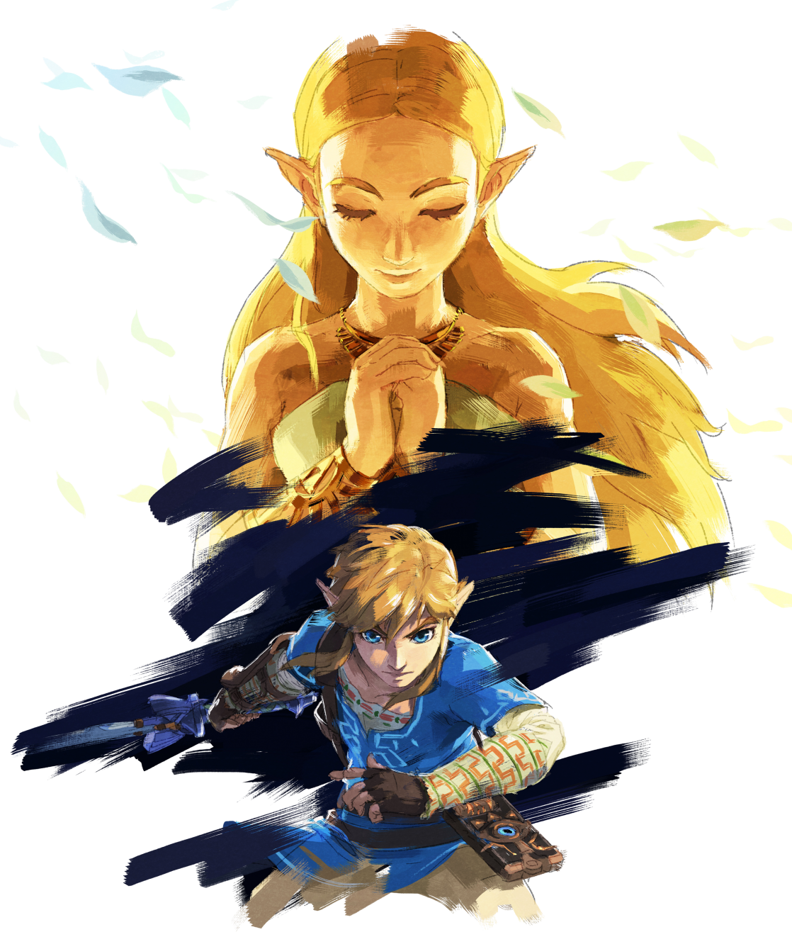 Needless To Say, The Great Calamity Really Struck A - Artwork Zelda Breath Of The Wild (1118x1315), Png Download