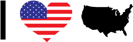 I Love America Png - Map (578x266), Png Download