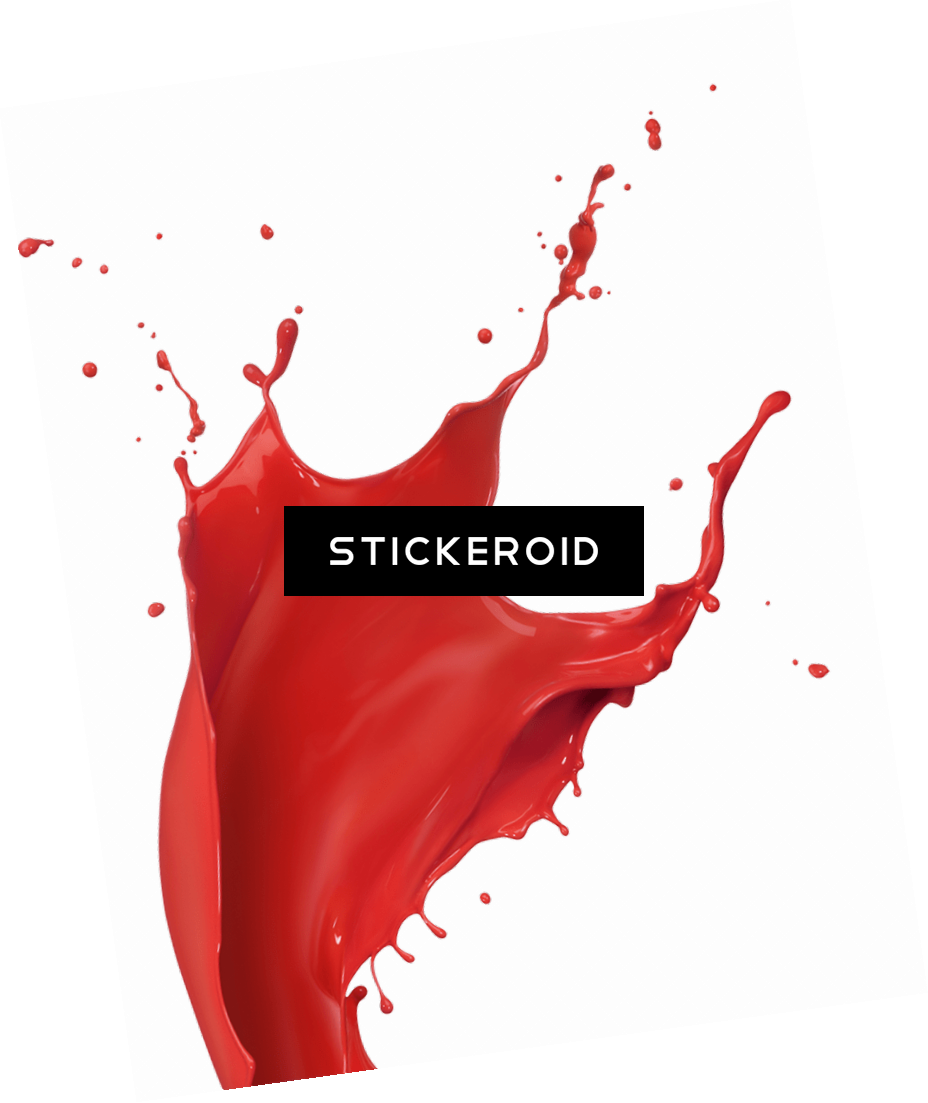 Red Paint Splatter Footer - Hand Held Portable Air Conditioner Black (928x1103), Png Download