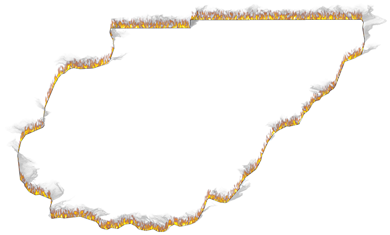 A Flame And Smoke Outline Map Of Union - Map (768x462), Png Download