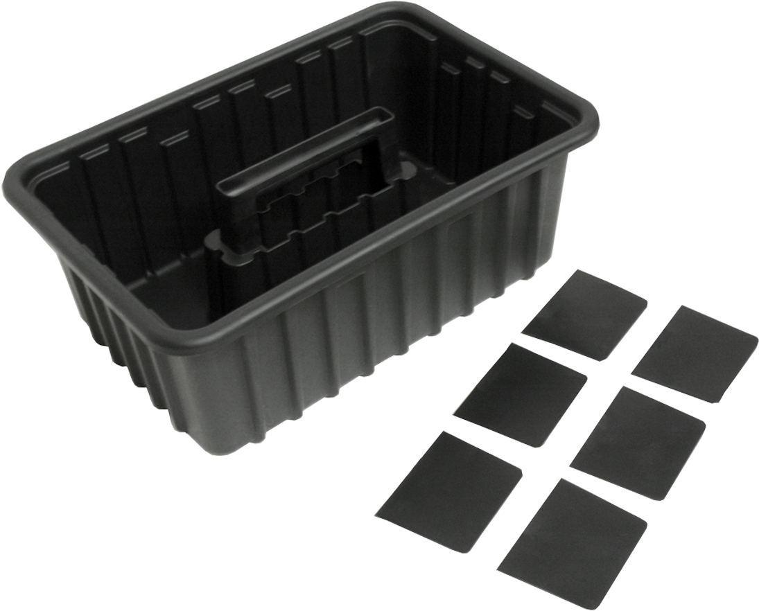 Home - Black Plastic Tote W 6 Dividers (1200x1200), Png Download