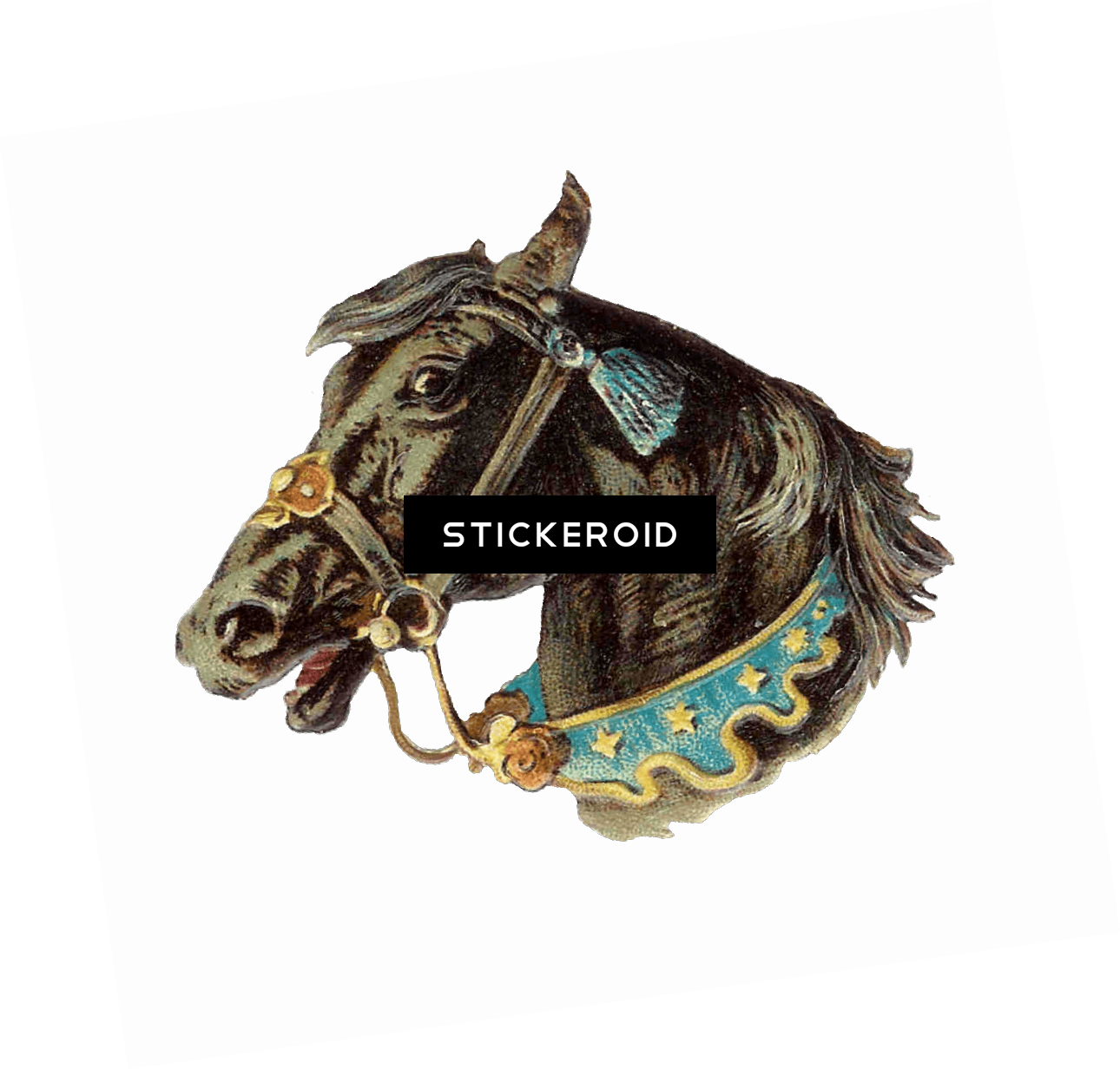 Vintage Horse Head - Horse (1290x1232), Png Download