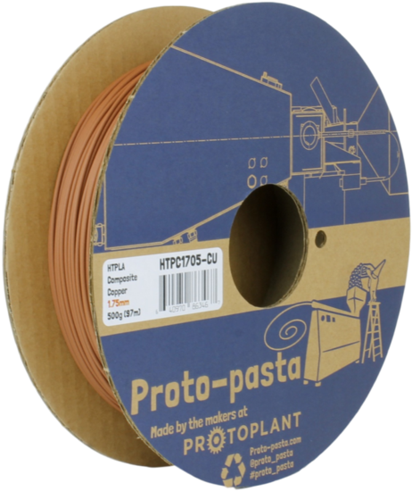 Copper-filled Metal Composite Htpla - Proto-pasta Htp22805-ice High Temperature Spool , Pla (600x600), Png Download