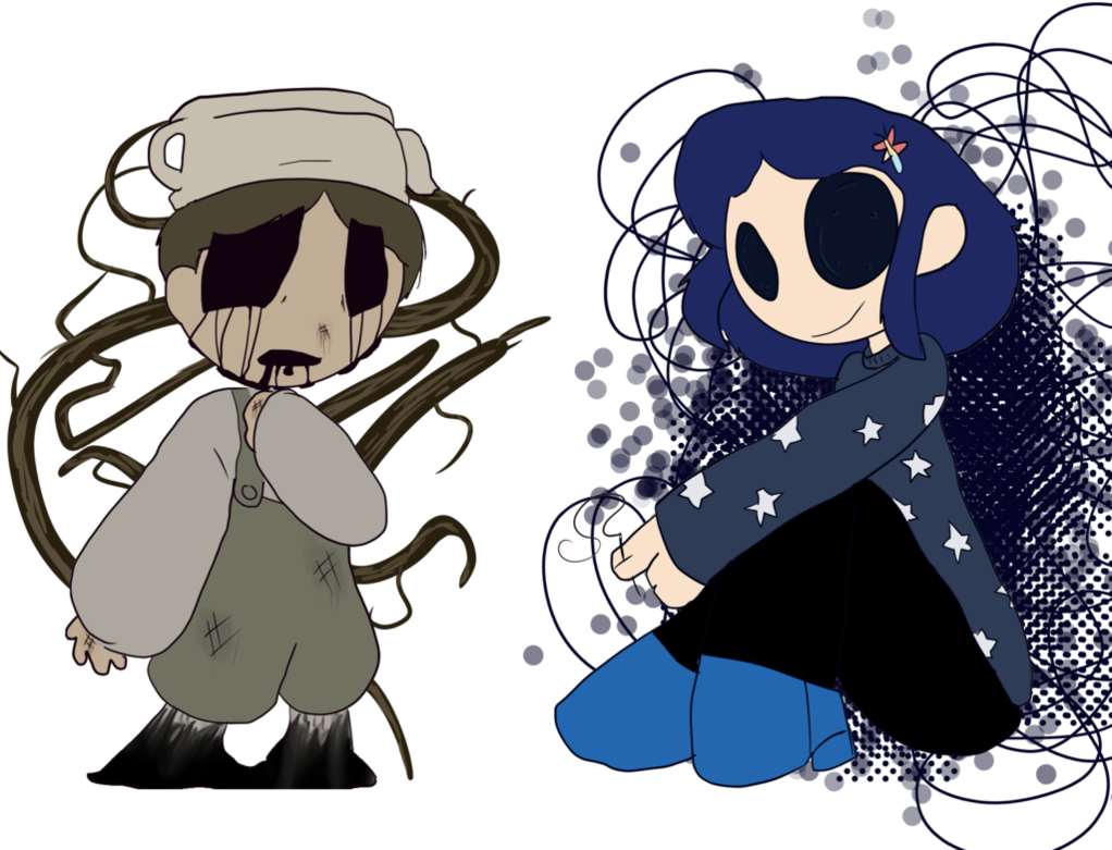 Picture Freeuse Coraline Drawing Realistic - Bad End Friends Coraline (1022x781), Png Download