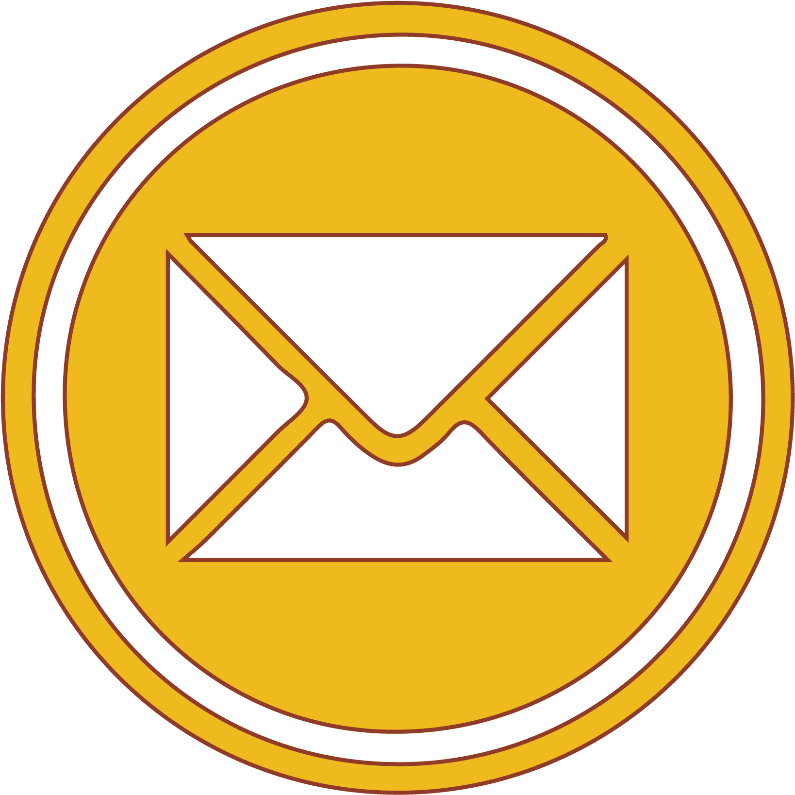 Contact The Mob - Email Icon Png Orange (1647x1654), Png Download