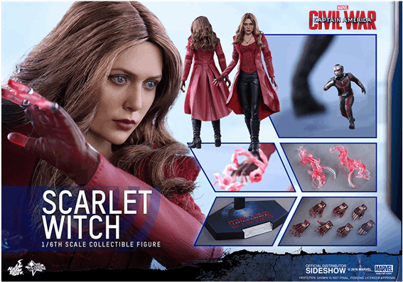 1 Of - Scarlet Witch Civil War Hot Toys (600x600), Png Download
