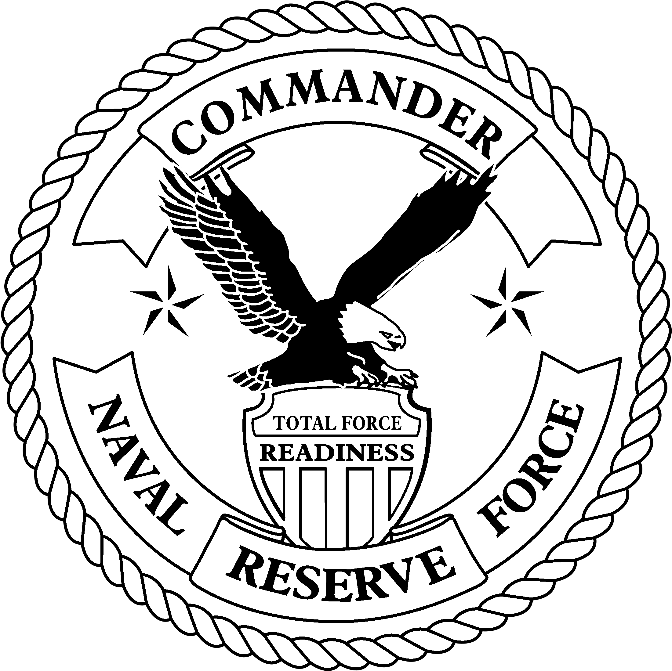 Navy Reserve Forrce Commander Logo Black And White (2400x2400), Png Download
