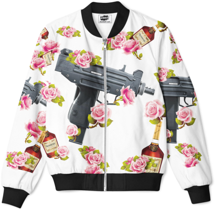 Floral Henny & Uzi Jacket - Jacket (480x452), Png Download