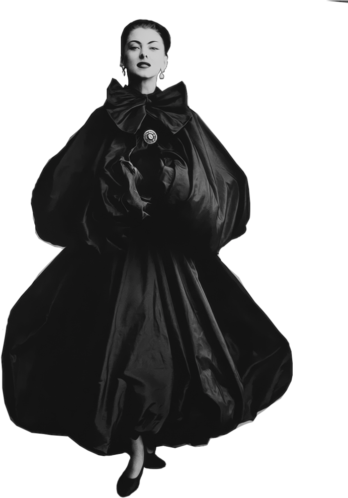 Model Black Png - Balenciaga 1950 (800x1000), Png Download