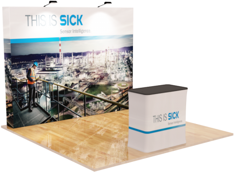 10ft Straight Pop Up Display With Case To Podium - Banner (500x500), Png Download