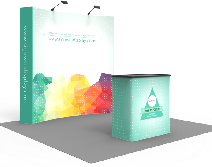 8ft Curved & Velcro Pop Up Backwall Display With Premium - Graphic Design (800x600), Png Download
