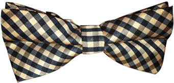 Hautebutch Tan And Black Checkered Bow Tie - Bow Tie (457x613), Png Download