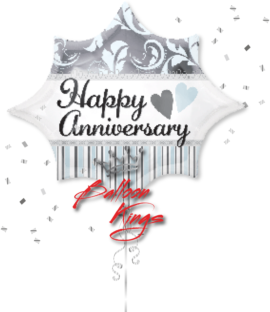 Happy Anniversary Elegant - Amscan Elegant Happy Anniversary Burst Junior Shape (1280x1280), Png Download
