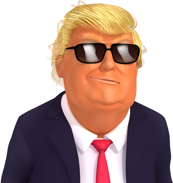 #trumpstickers Deal With It, Donald Trump 3d Caricature - Donald Trump (618x618), Png Download